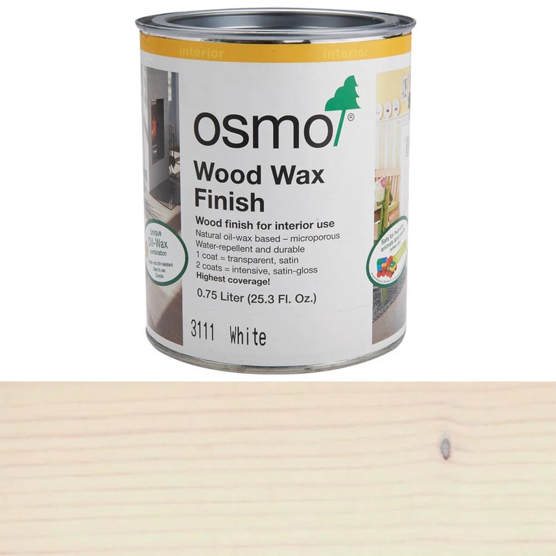 Wood Wax Finish - Solvent Based - Finish Color:White - Size:0.75 Liter